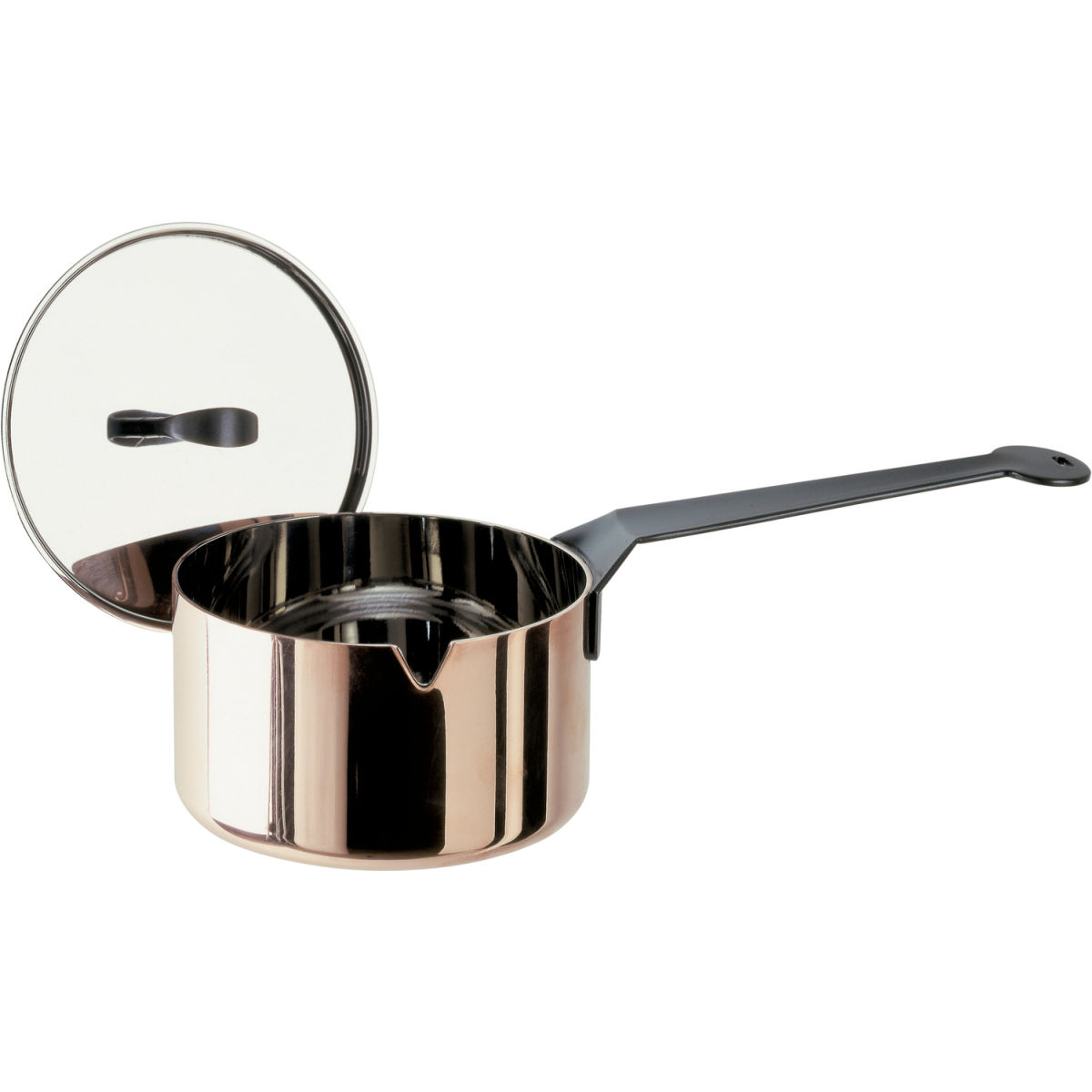 Alessi La Cintura di Orione Stielkasserolle mit Deckel; 420 ml, 10x5.4 cm (ØxH); kupfer