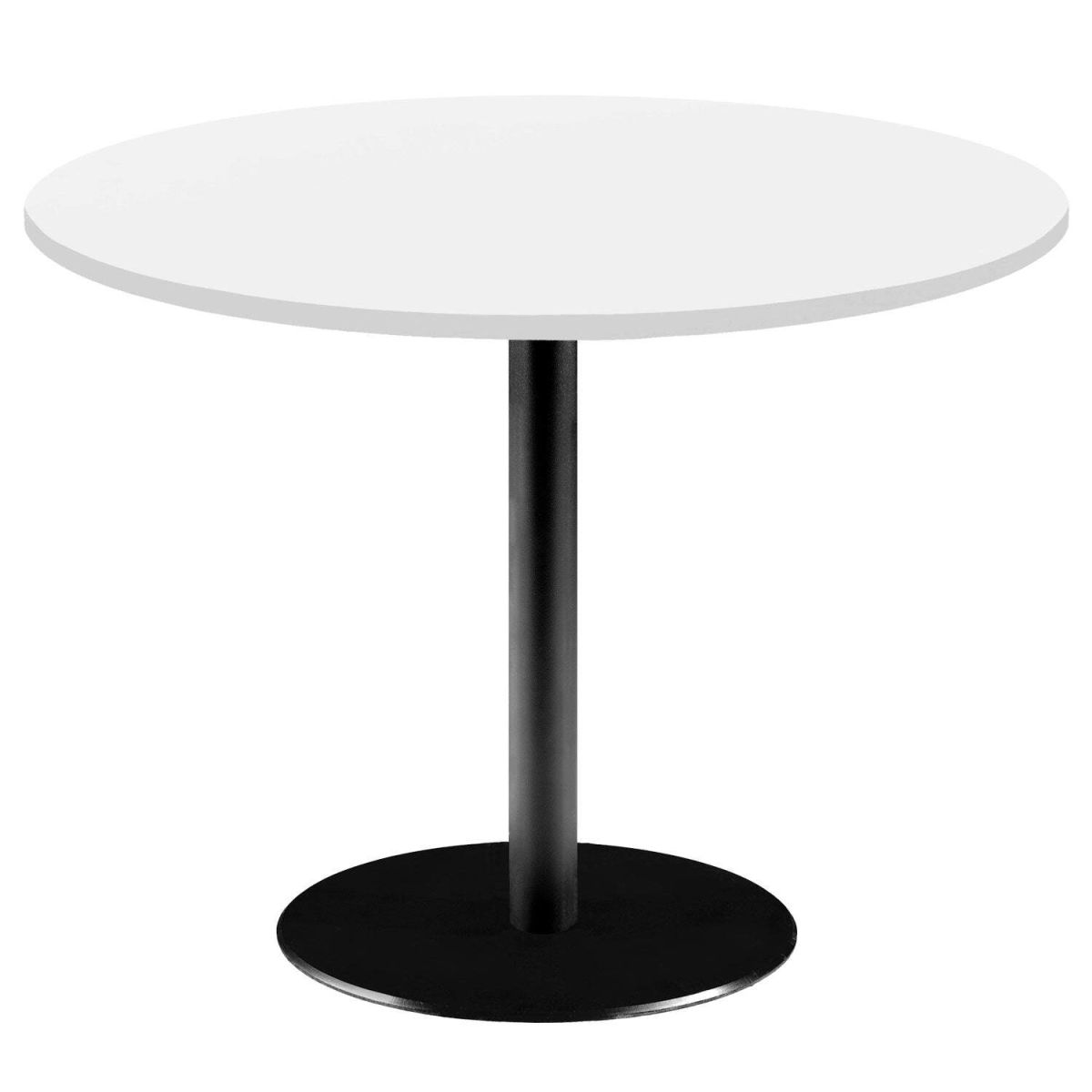 RestooTab Tisch Rome XL rund - Dekor Uni 75x120 cm (HxØ); Platte weiß, Gestell schwarz; rund
