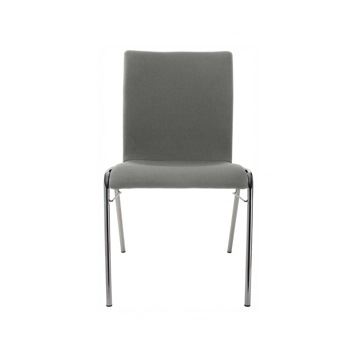 BMV Besucherstuhl 'A45' Buche, Gestell verchromt, Steg, Vollpolster 50x86x54 cm (BxTxH); Sitz grau, Gestell silber