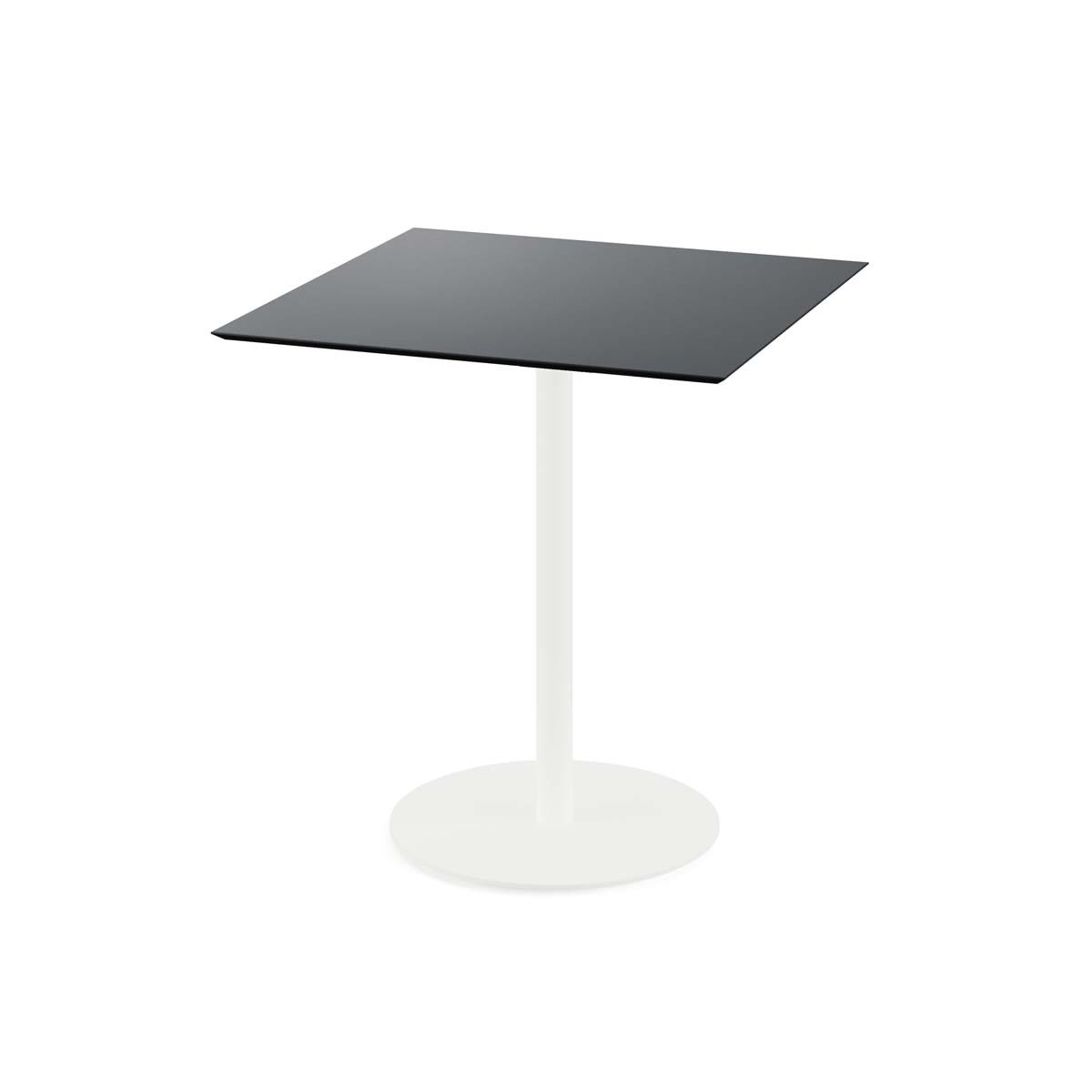 Feros Terrassentisch Urban Weiß Gestell + HPL quadratisch 70x70x73.2 cm (LxBxH); schwarz; quadratisch