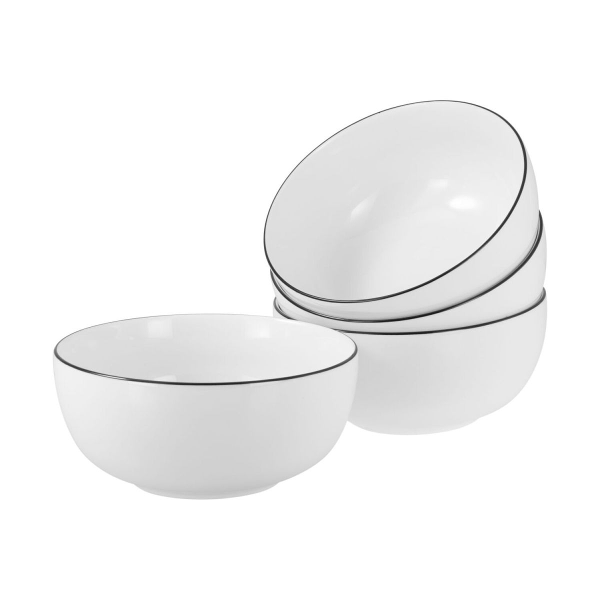 CreaTable Allround - Buddha Bowl 4-tlg 770 ml, 16x7.5 cm (ØxH); weiß/schwarz; rund; 4 Stück / Pack