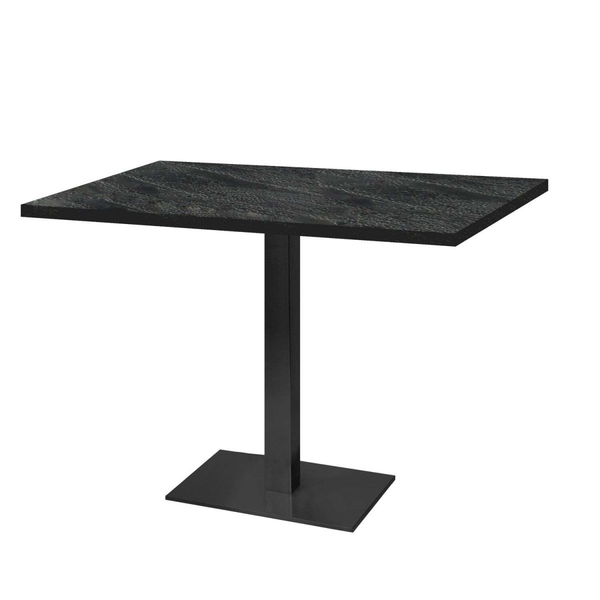Tavolo Milano rettangolare - laminato legno & tinta unita RestooTab; 120x70x75 cm (LxLxH); nero; rettangolare
