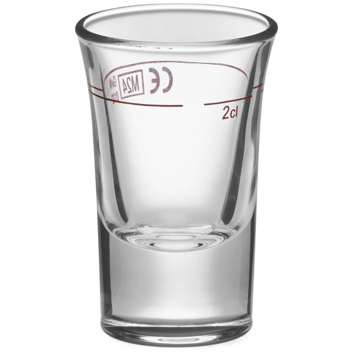 Bicchiere Dublino van Well; 20 ml, 4.4x7.7 cm (ØxH); trasparente; conica; 2 cl Segno di riempimento, 12 pz. / Pacco