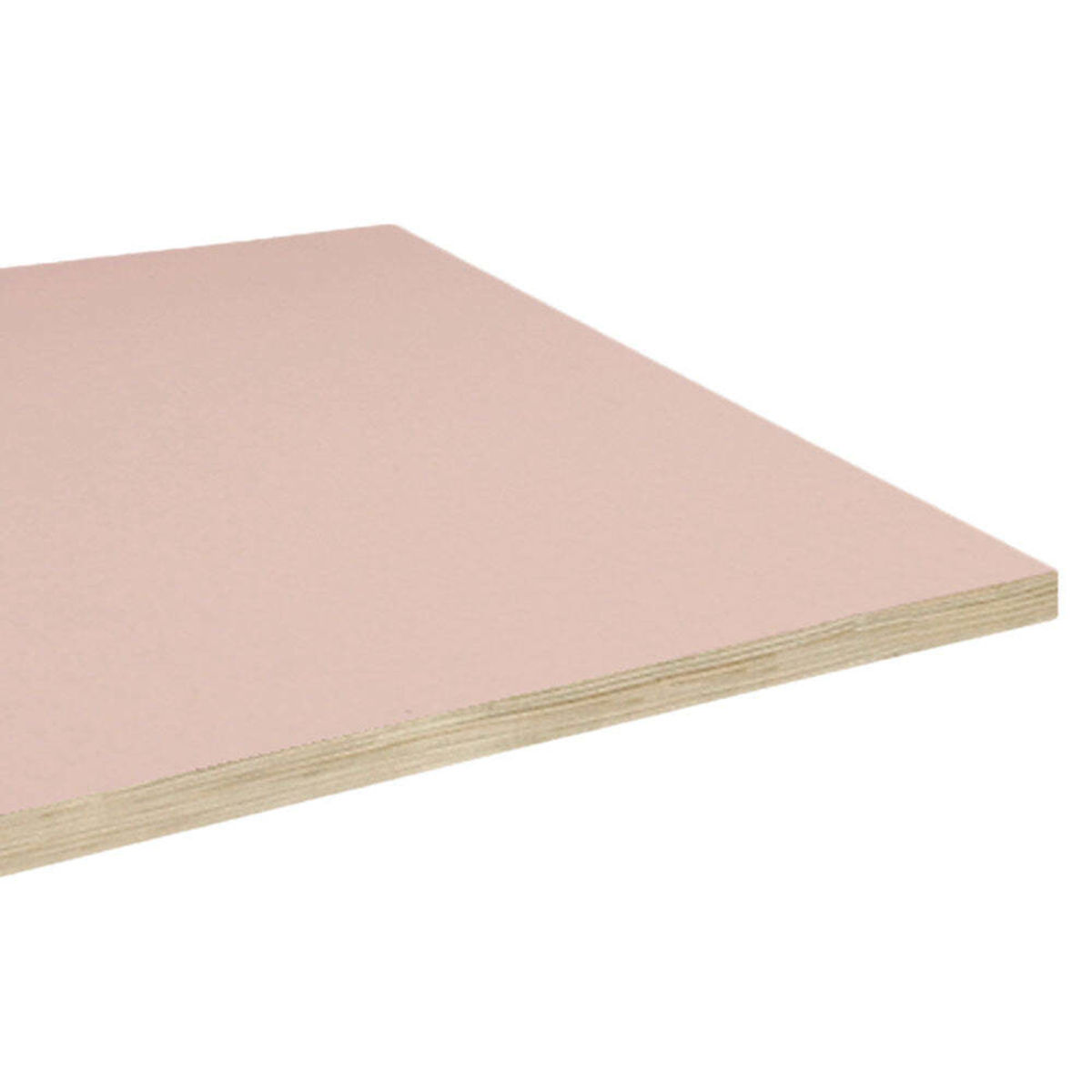 Piano tavolo quadrato, bordi effetto legno RestooTab; 70x70 cm (LxL); rosa antico; quadrata