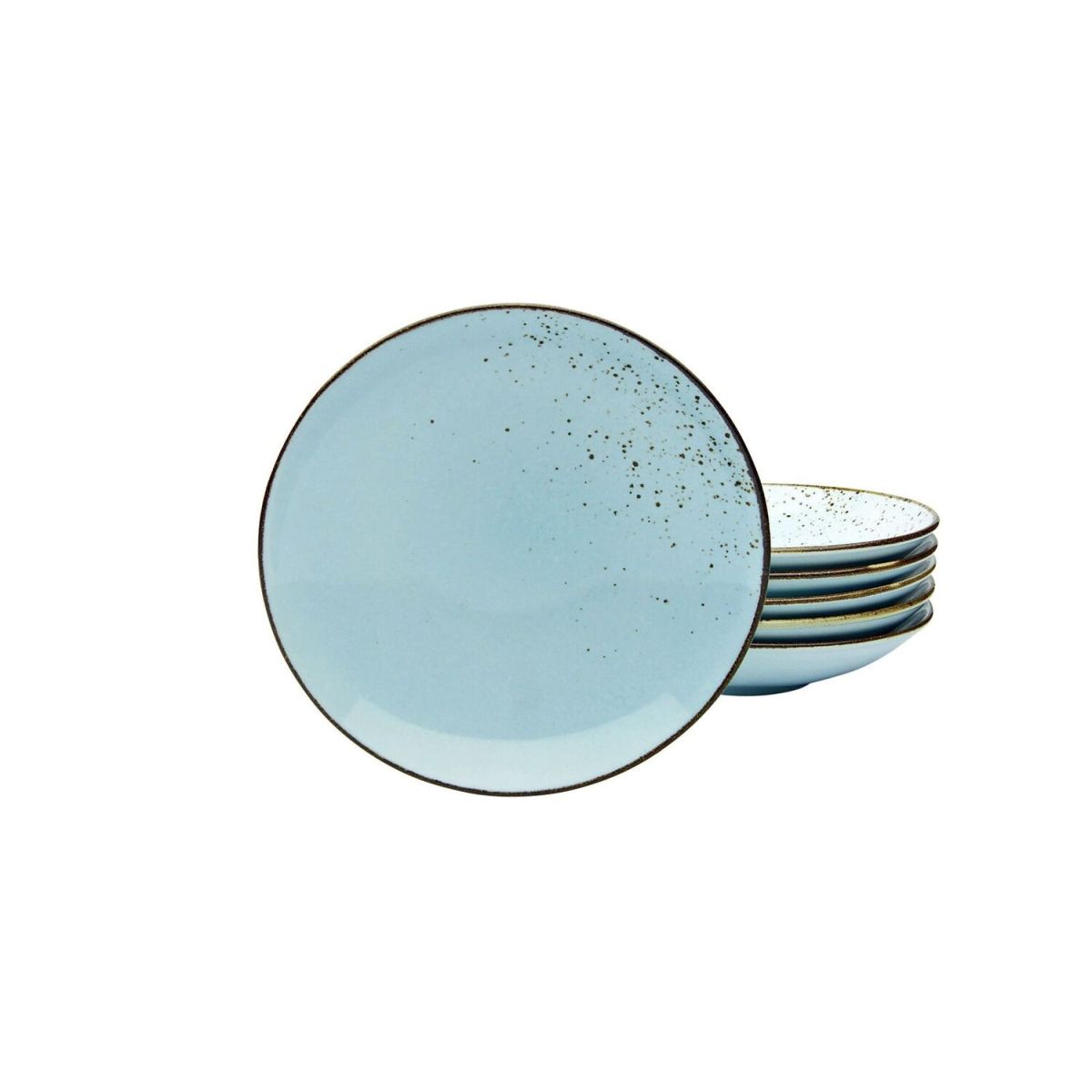 Collezione Natura - 6 piatti fondi CreaTable; 450 ml, 22x5 cm (ØxH); blu chiaro; rotonda; 6 pz. / Pacco