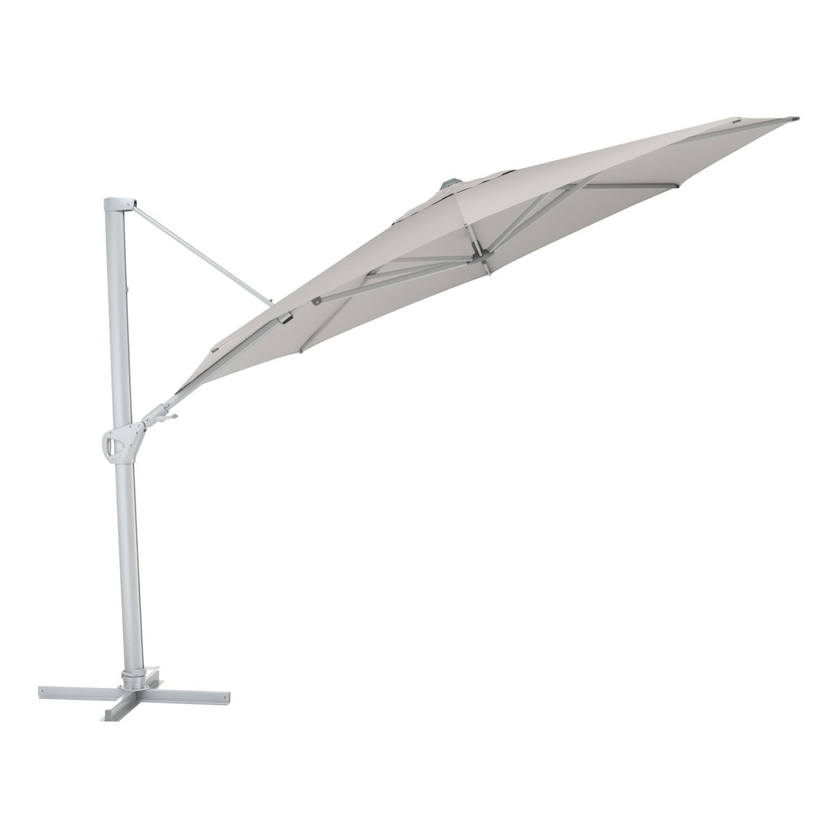 KETTLER Schirm UPF 50+ EASY SWING , mit PU-Beschichtung 350x350x350x260 cm (LxBxØxH); hellgrau; Gestell silber; rund; 3 Stück / Pack