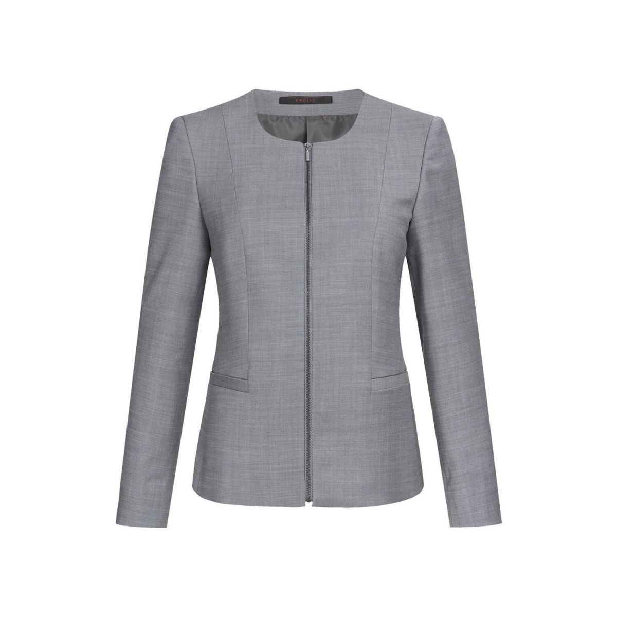 GREIFF Damen-Blazer RF Modern 37.5 Rundhalsausschnitt Kleidergröße 46; hellgrau