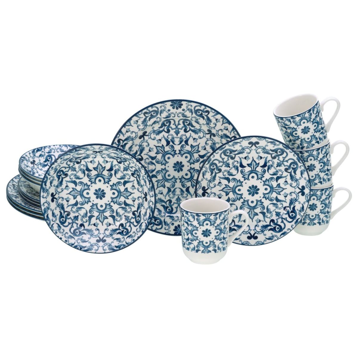 Fresco blue WL - Servizio combinato 16 pezzi CreaTable; blu
