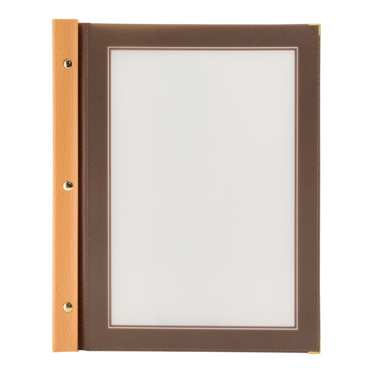 Cartella Menu A4 Wood - Blu - 4 facciate Securit; 26x32 cm (LxH); marrone