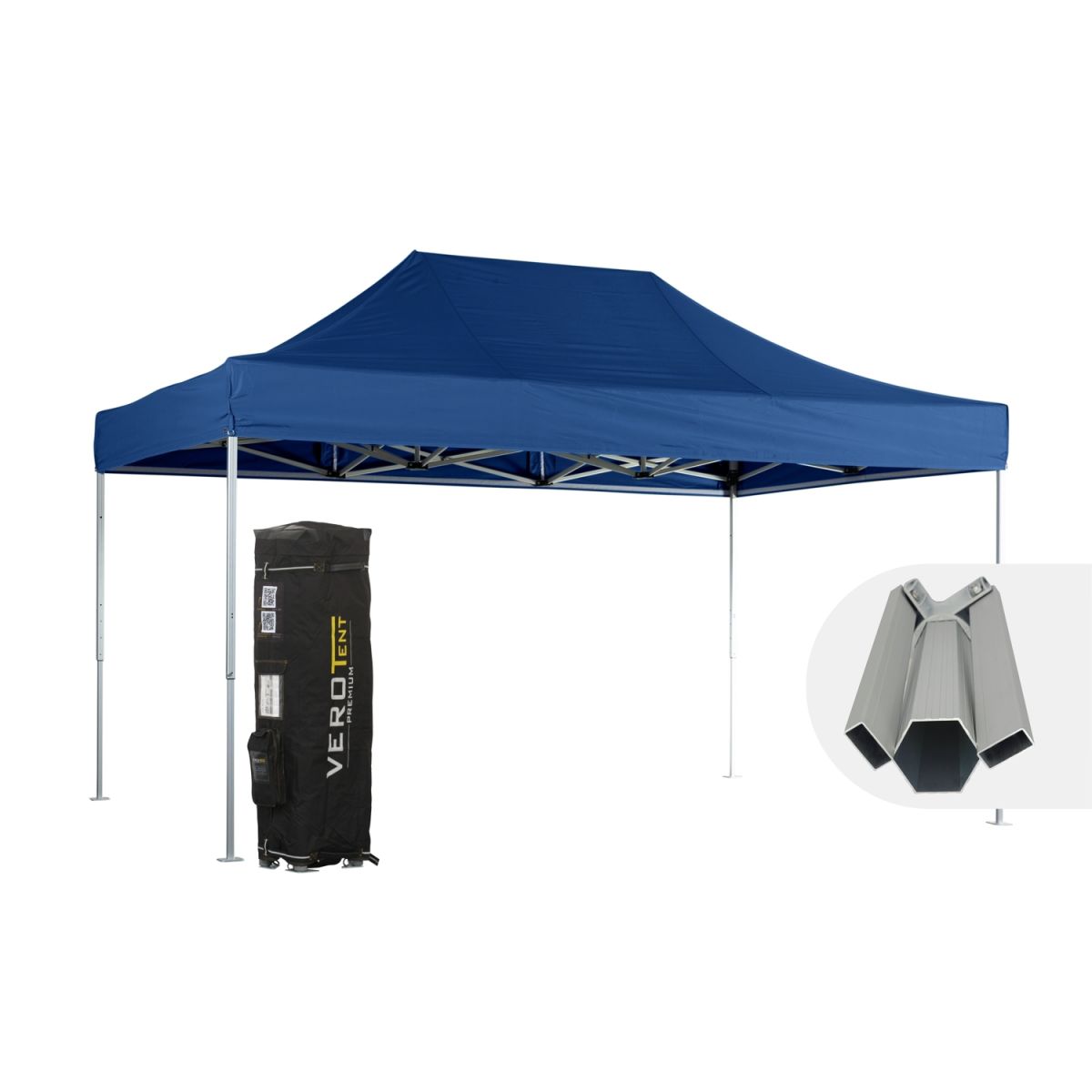 VeroTENT VeroTENT Faltpavillon 3x4,5m Budget50 mit Dach 300x450x330 cm (LxBxH); blau