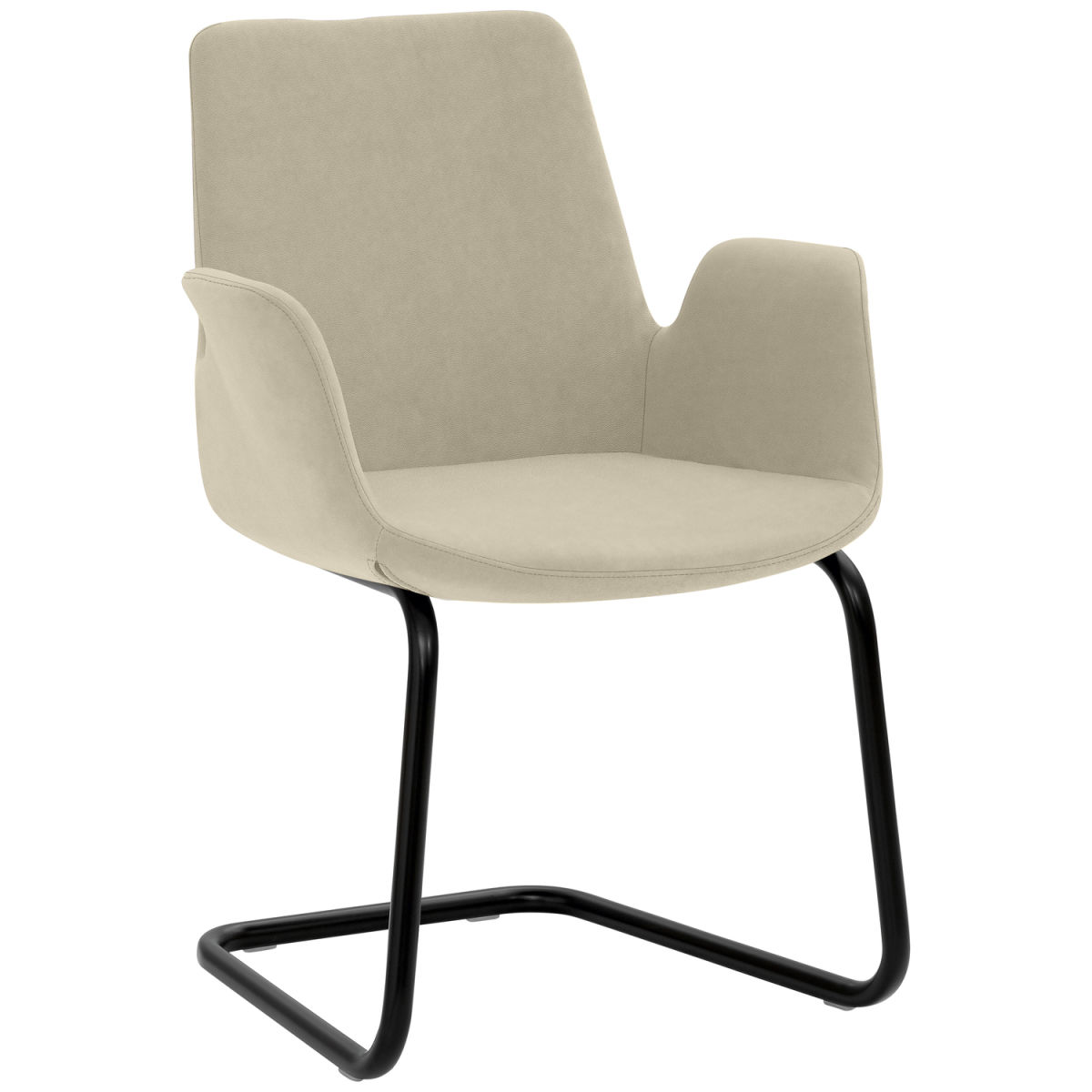 Mayer Sitzmöbel Sessel 2009, Mikrofaser-Stoff, mit Armlehnen 58x56x86 cm (BxTxH); Sitz taupe, Gestell schwarz