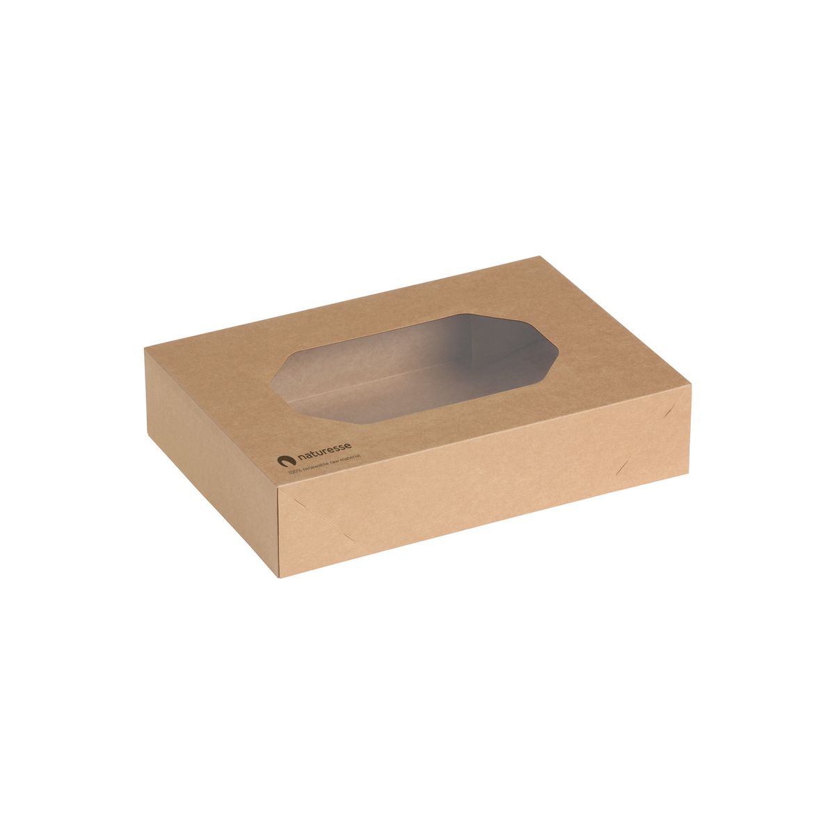 naturesse Transport Box Kraft - m. PLA Sichtfenster 25x8 cm (BxH); braun; 50 Stück / Pack