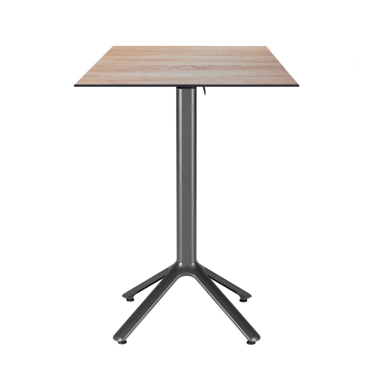 Tavolo alto pieghevole Nemo da esterno 60x60 RestooTab; 60x60x110 cm (LxLxH); Piano tavolo betulla, struttura grigio scuro; quadrata