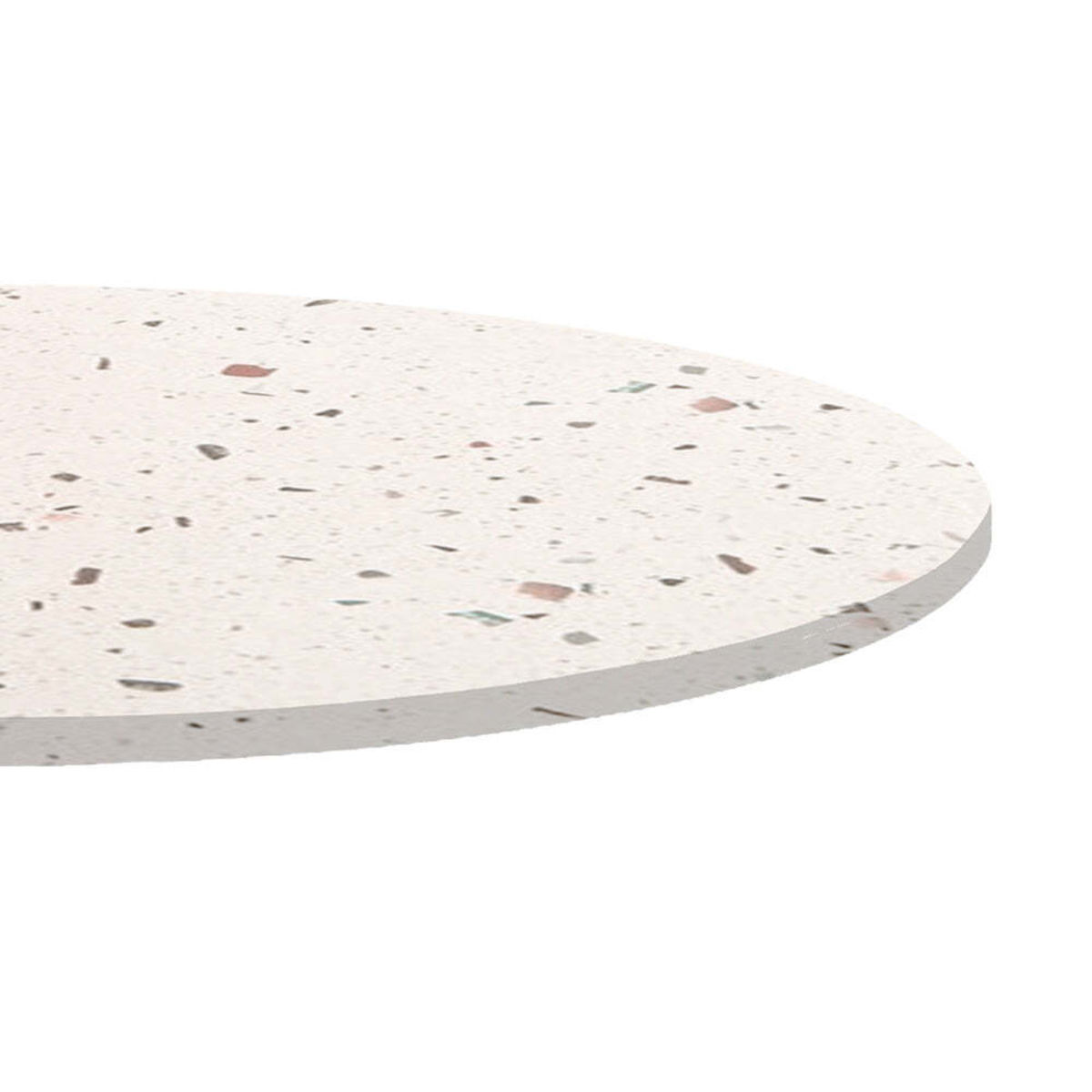 Piano tavolo rotondo, decoro Terrazzo RestooTab; 70x70 cm (LxL); bianco/multicolore/terazzo; rotonda