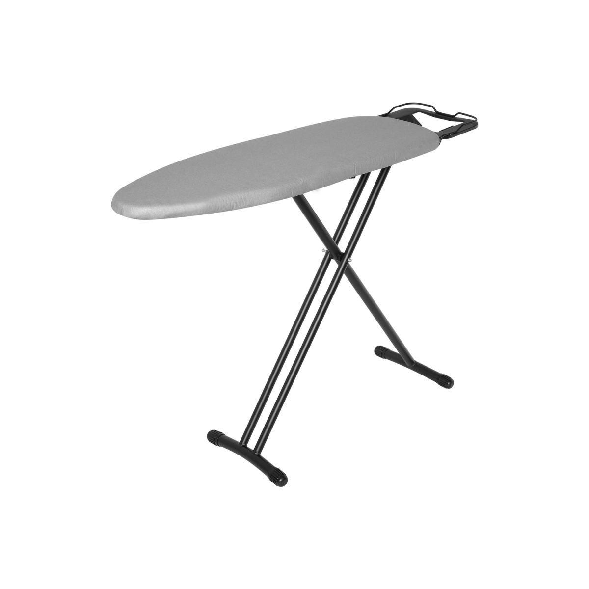 Asse da stiro (Classic / IB0007) con copertura grigio scuro e poggia-ferro CORBY; 6.5x124x34 cm (LxLxH); grigio