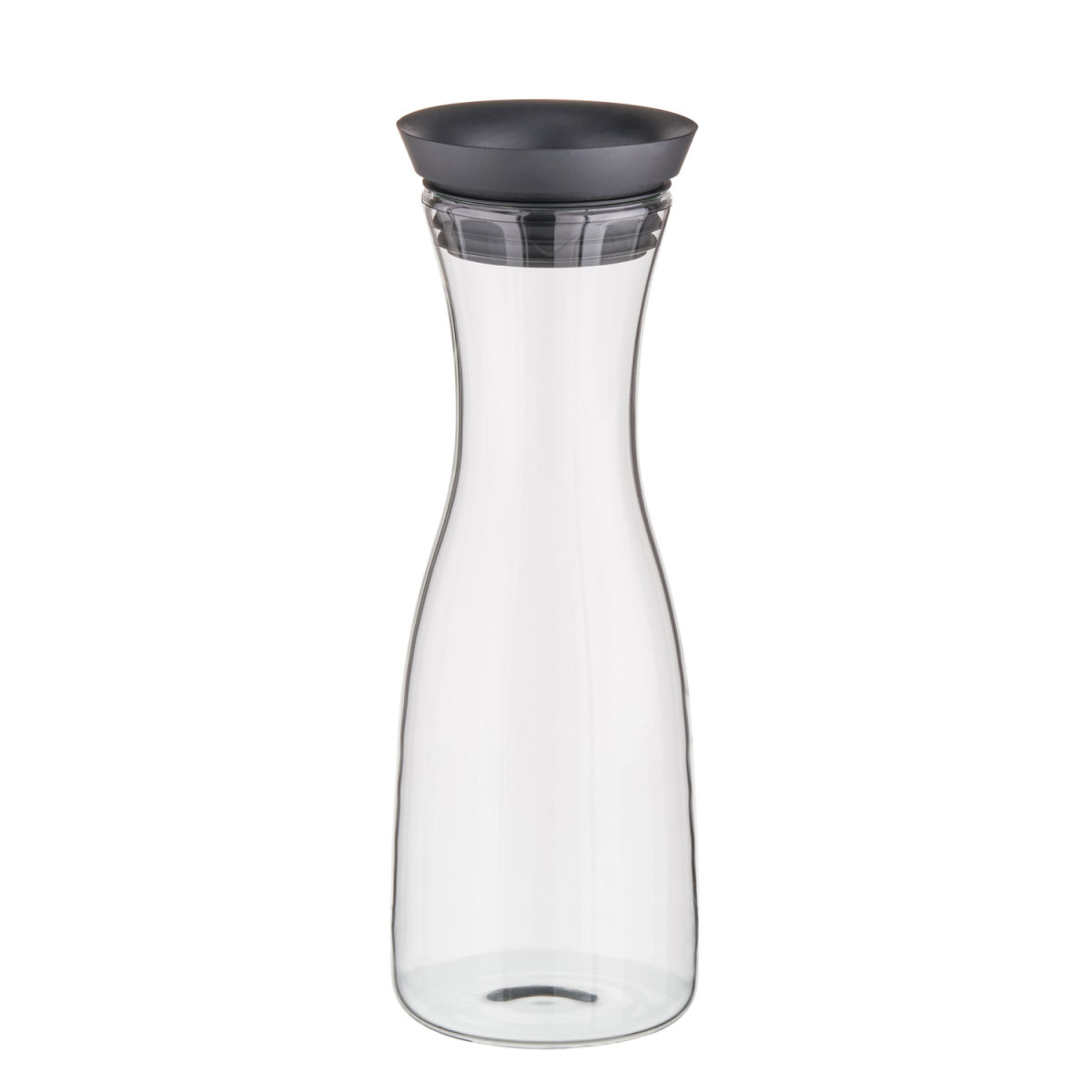 APS Glaskaraffe, elegant 1 l, 9.5x29 cm (ØxH); schwarz/transparent; rund