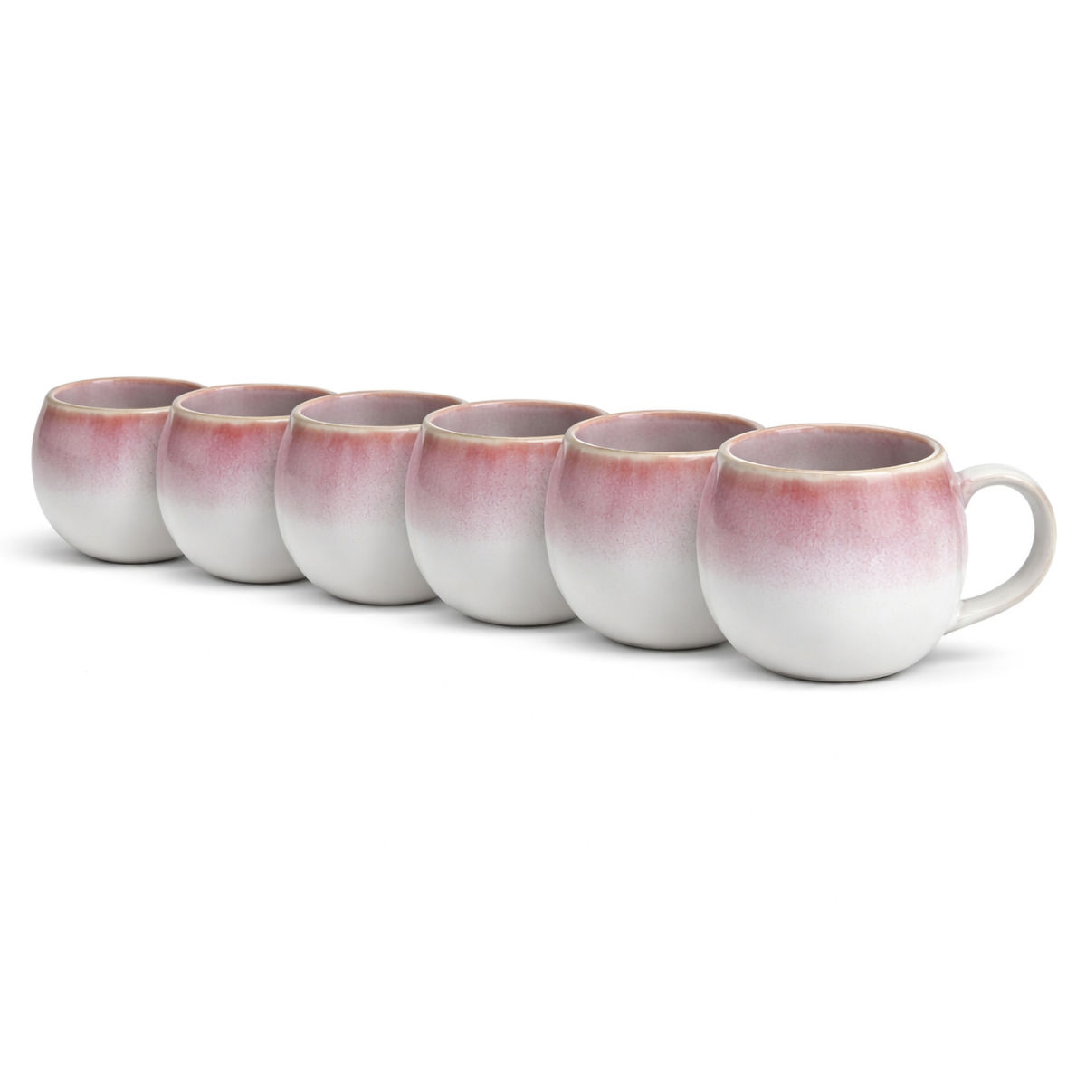 van Well Kugelbecher Ibiza 470 ml, glasiert, Steinzeug Töchter & Söhne 470 ml, 8.8x8.8x8.9 cm (LxBxH); rosa; 6 Stück / Pack