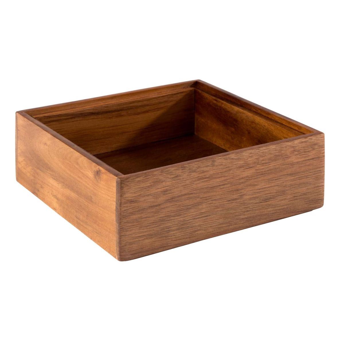 APS Holzbox WOODY, Akazienholz 15x15x5.5 cm (LxBxH); braun; quadratisch