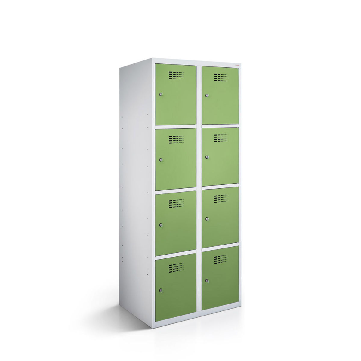rotstahl Fächerschrank 8 Fächer mit lichtgrauem Korpus 80x50x180 cm (BxTxH); hellgrün