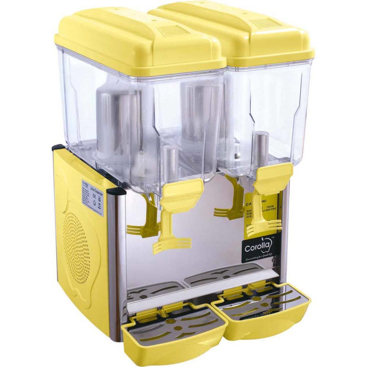 Stalgast Getränkedispenser 2 x 12 Liter; 24000 ml, 43x63.2x43 cm (BxHxT); gelb/transparent