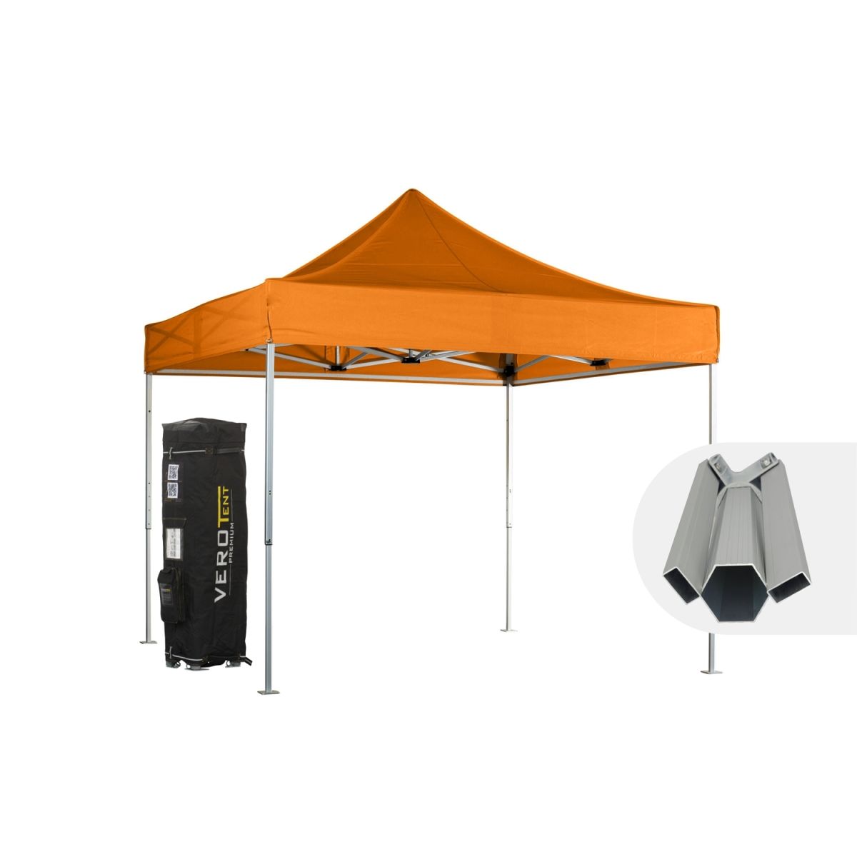 VeroTENT VeroTENT Faltpavillon 3x3m Budget50 mit Dach 300x300x330 cm (LxBxH); orange