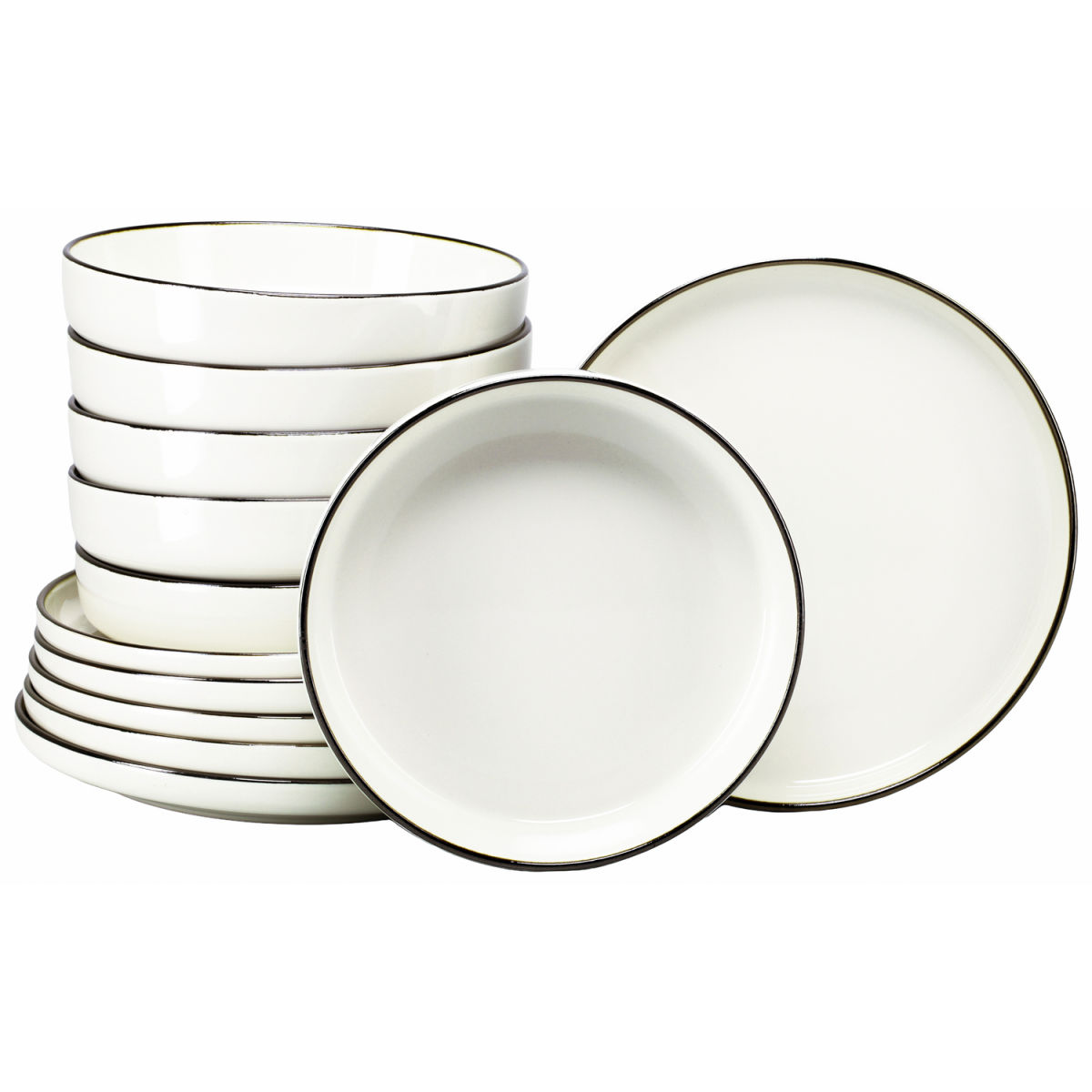 Nordic Festive - Servizio da tavola 12 pezzi CreaTable; bianco crema