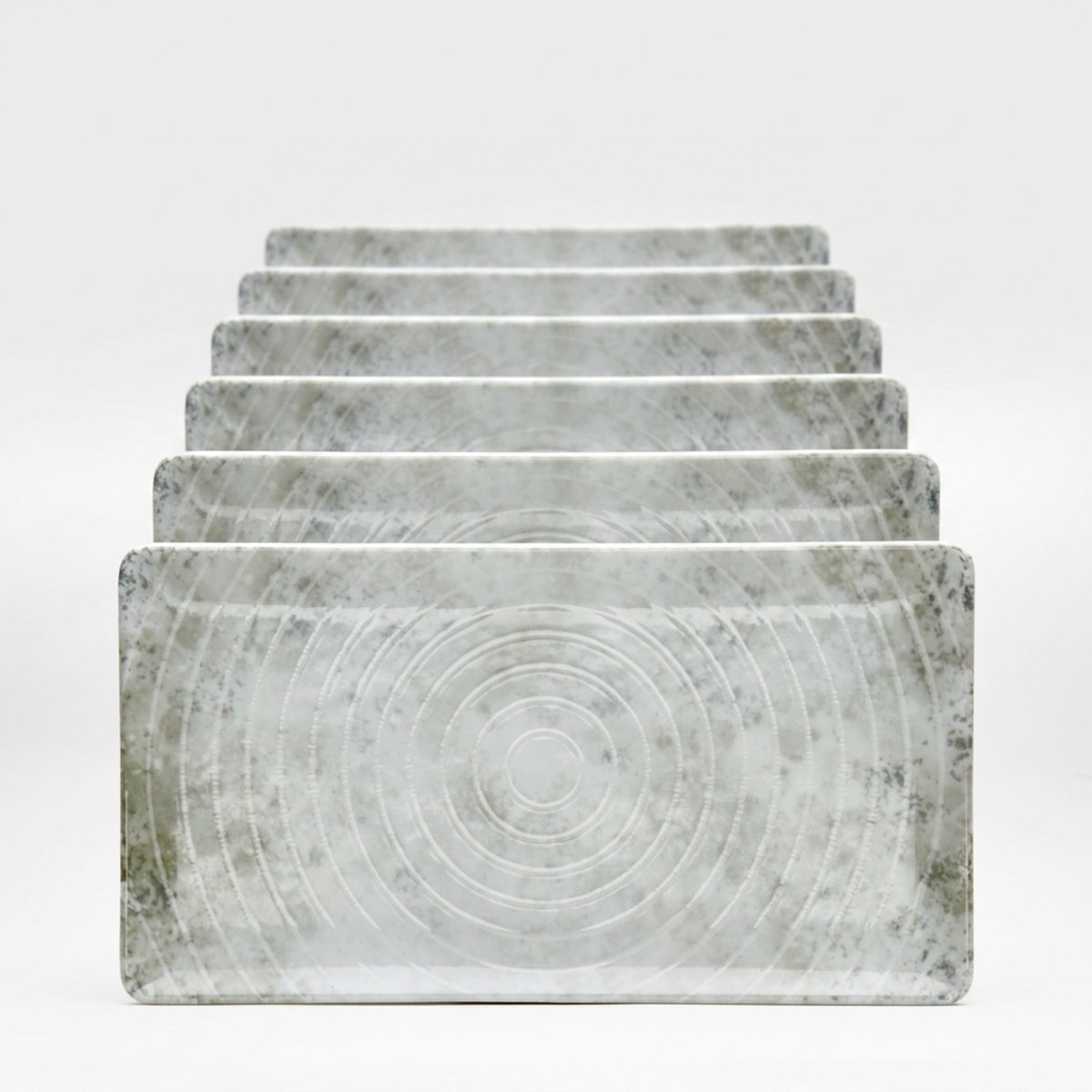 van Well Platte Korfu 24x13x1.5 cm (LxBxH); grau; rechteckig; 6 Stück / Pack