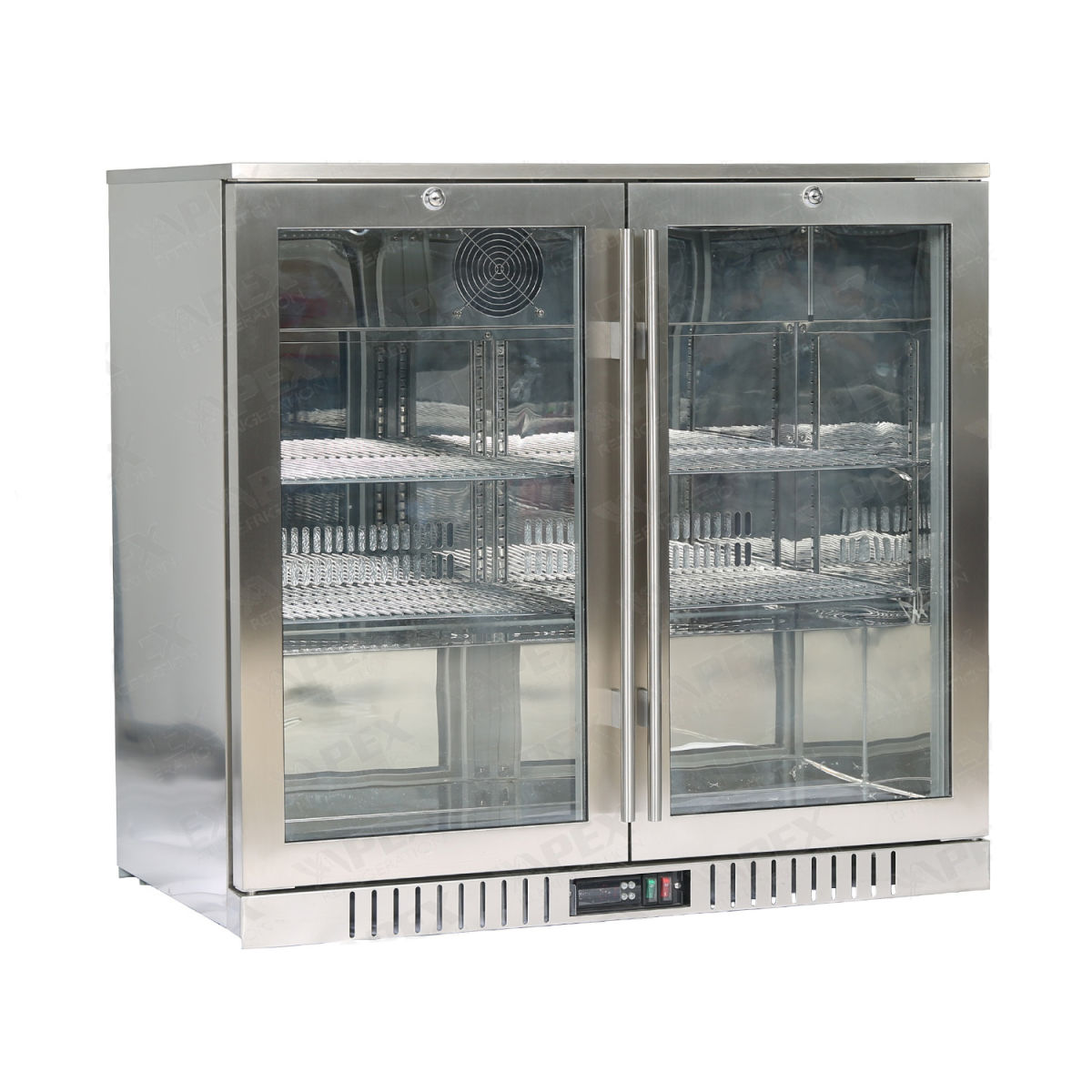 Stalgast Bar Display Cooler, zwei Flügeltüren, 900x530x835 mm (BxTxH), Edelstahl; 198000 ml, 90x83.5x53 cm (BxHxT); silber