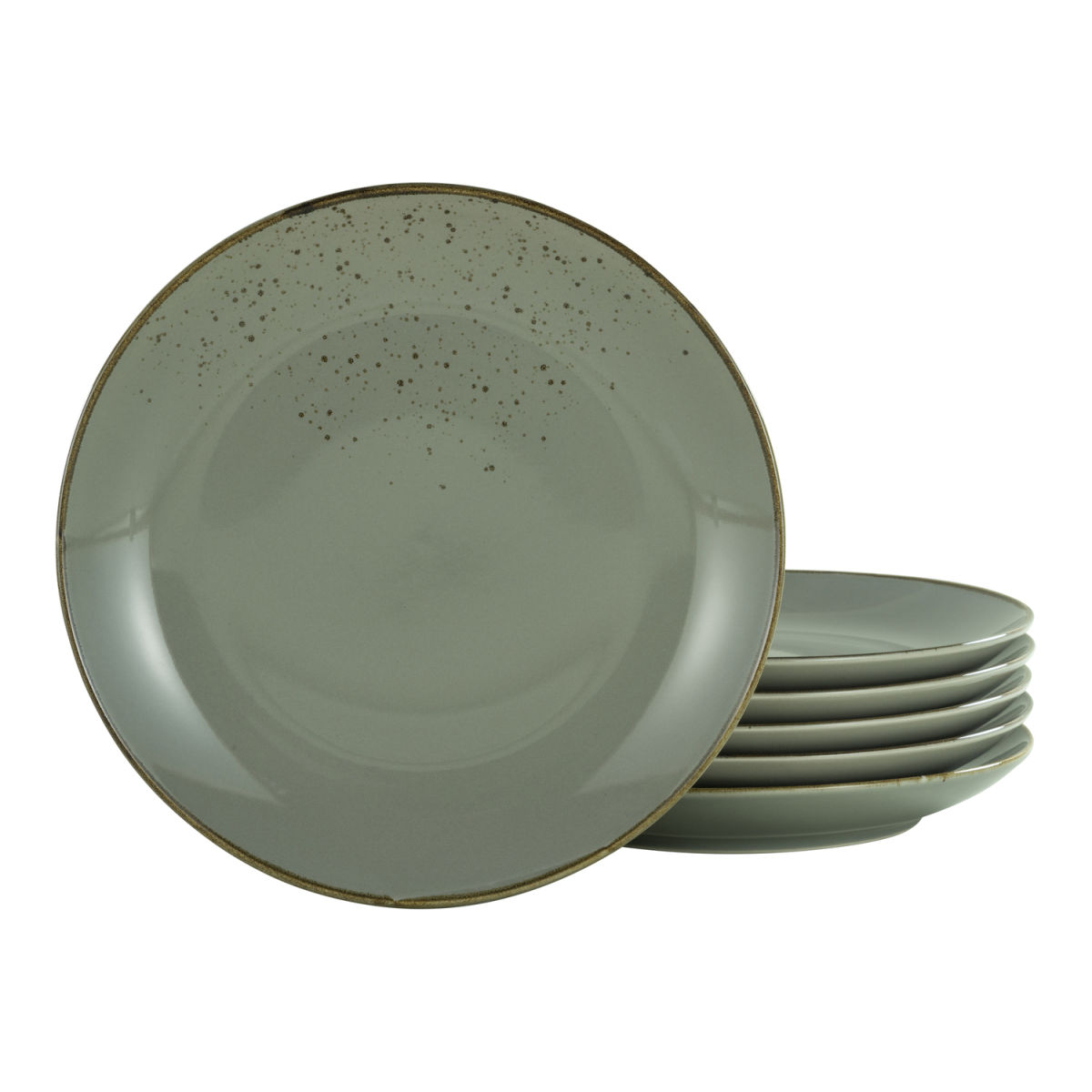 CreaTable Nature Collection - Dessertteller 6-tlg 21x3 cm (ØxH); steingrau; rund; 6 Stück / Pack