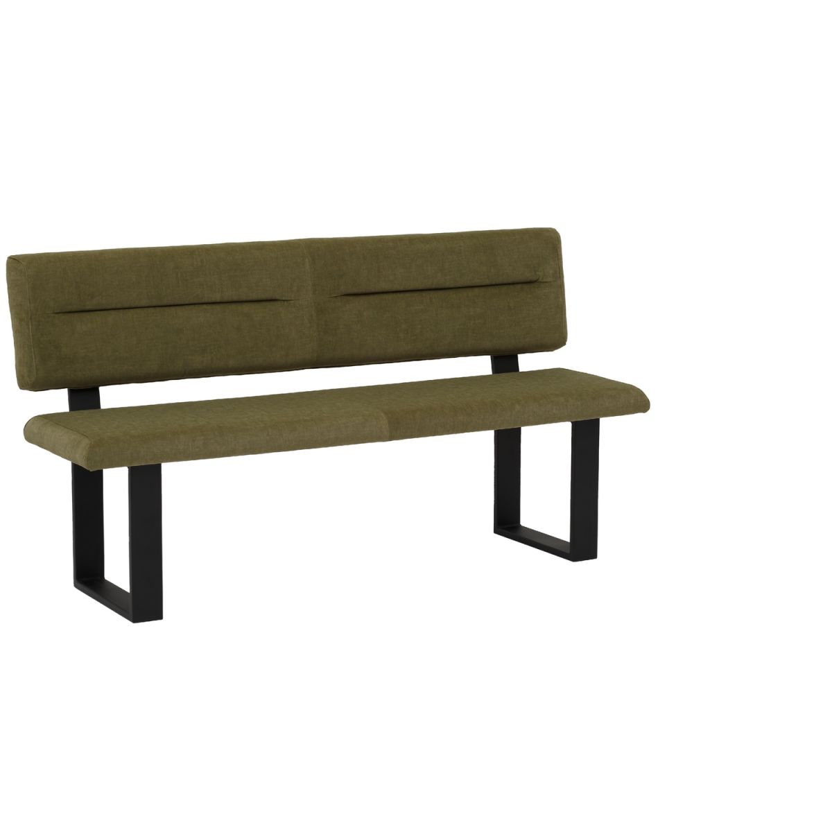 Mayer Sitzmöbel Sitzbank 4133 140x60x91 cm (BxTxH); Sitz moosgrün, Gestell schwarz