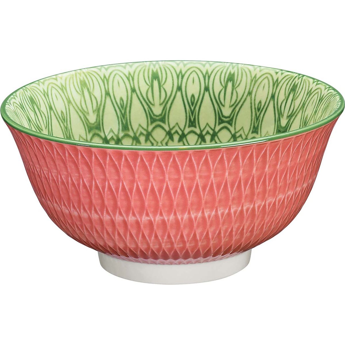 cilio Schüssel 'Rauten' aus Porzellan; 850 ml, 18x7.8 cm (ØxH); rosa/grün