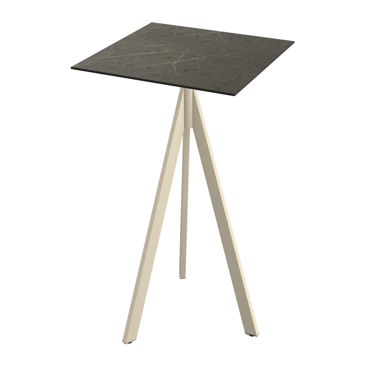 Feros Infinity Tripod Stehtisch frame + HPL 70x70 cm 70x70x110 cm (LxBxH); sand/braun; quadratisch