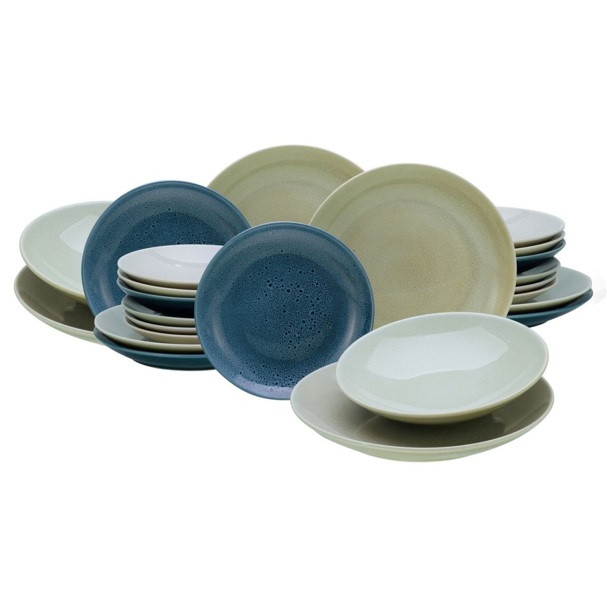 Reactive Nordic - Set di piatti 24 pezzi CreaTable; multicolore