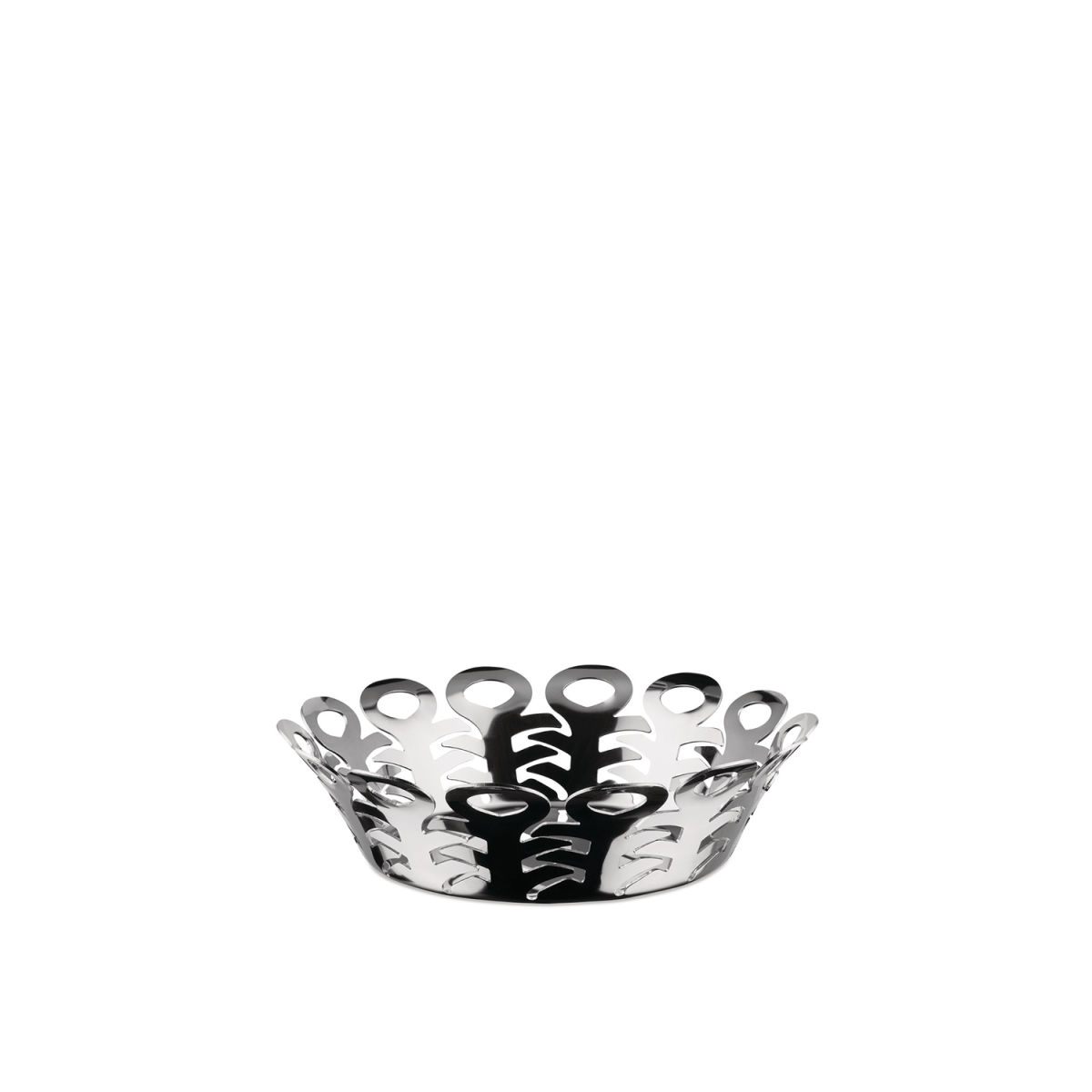 Alessi Korbschale Vimini ; 22x6 cm (ØxH); silber