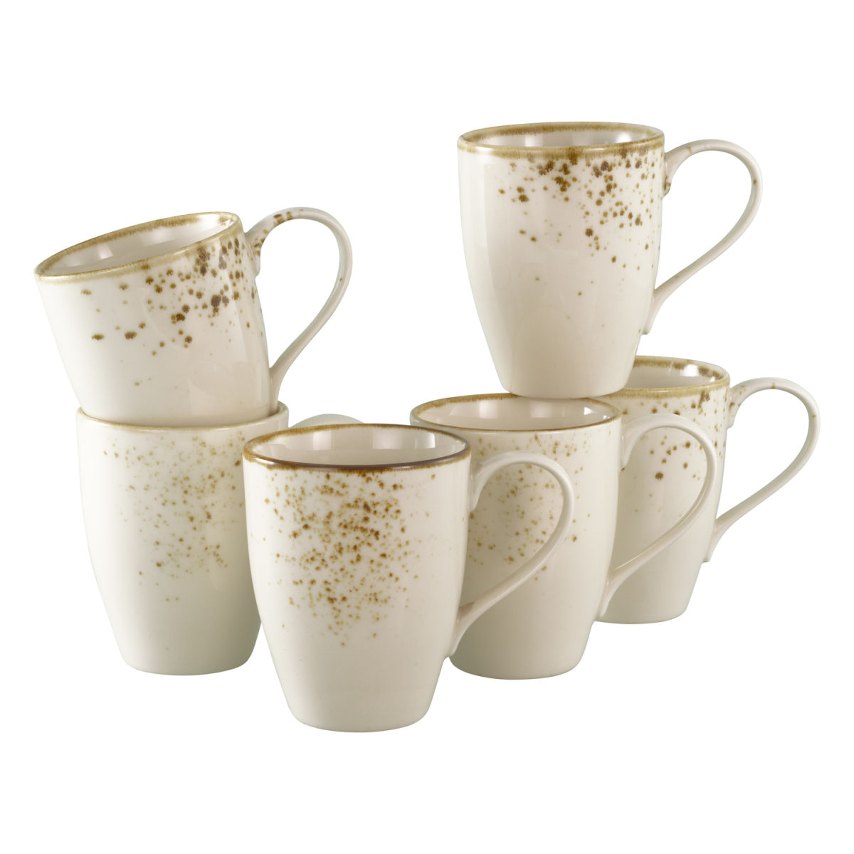 Collezione Natura - Tazza da caffè 6 pezzi CreaTable; 300 ml, 8.5x8.5x8.5x11 cm (LxLxØxH); beige; 6 pz. / Pacco