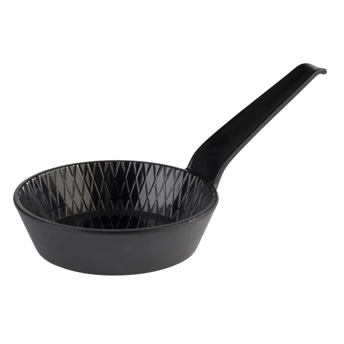 APS Schale MINI, Melamin, Struktur, mit Stiel 70 ml, 8.5x15.5x8.5x2.5 cm (LxBxØxH); schwarz; rund; 48 Stück / Pack