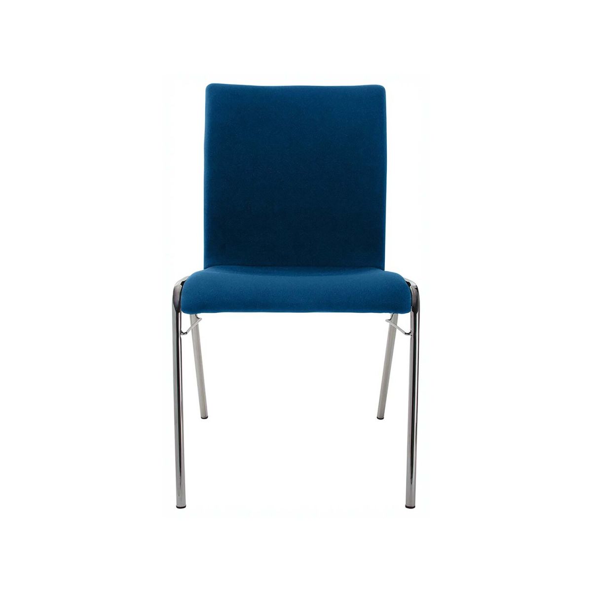 BMV Besucherstuhl 'A45' Buche, Gestell verchromt, Steg, Vollpolster 50x86x54 cm (BxTxH); Sitz blau, Gestell silber