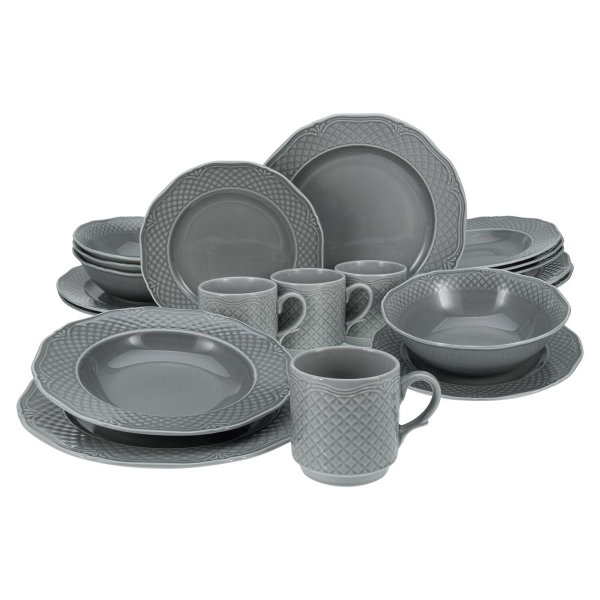 Arianne grey - Servizio da 20 pezzi per la cena CreaTable; grigio