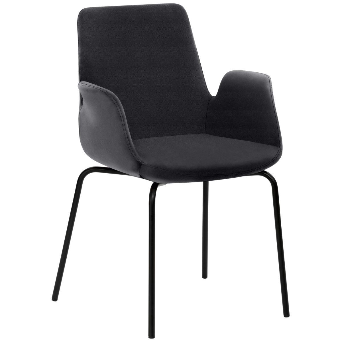 Mayer Sitzmöbel Sessel 2009, Mikrofaser-Stoff, 4-Fuß-Gestell 58x59x87 cm (BxTxH); Sitz anthrazit, Gestell schwarz