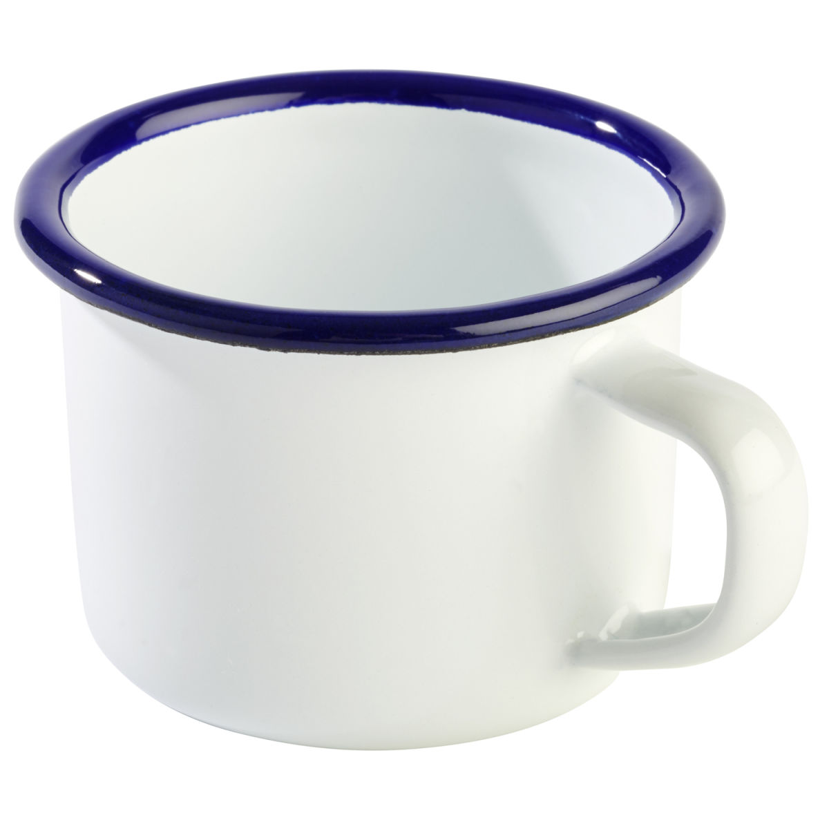 APS Henkelbecher ENAMELWARE, emailliertes Stahlblech 100 ml, 7x5 cm (ØxH); weiß; rund