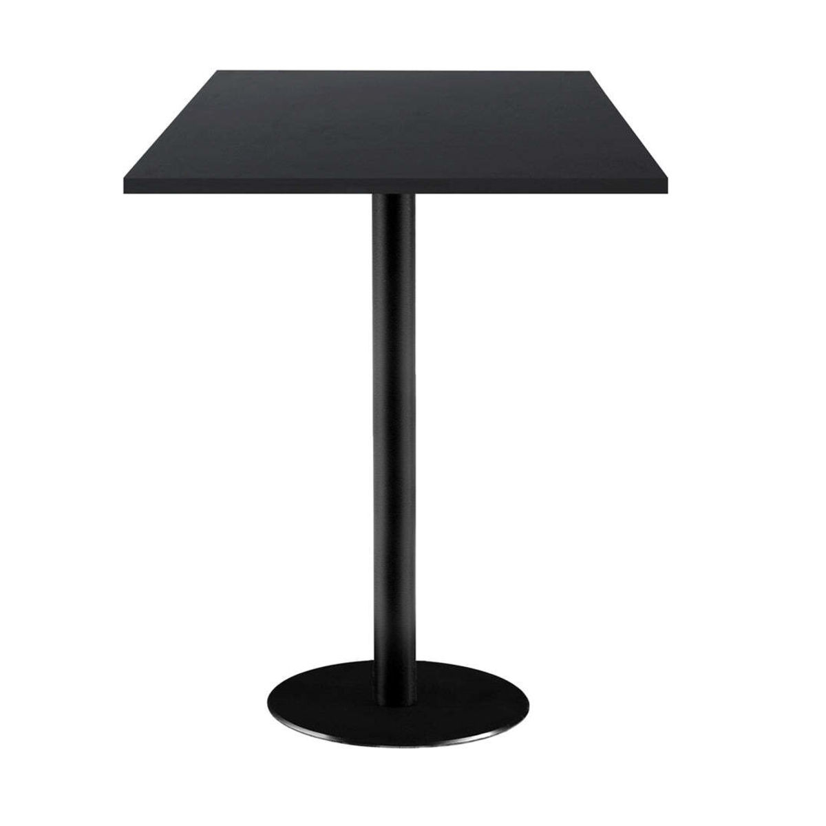 RestooTab Stehtisch Rome quadratisch - Dekor Uni 60x60x113 cm (LxBxH); Platte schwarz, Gestell schwarz; quadratisch