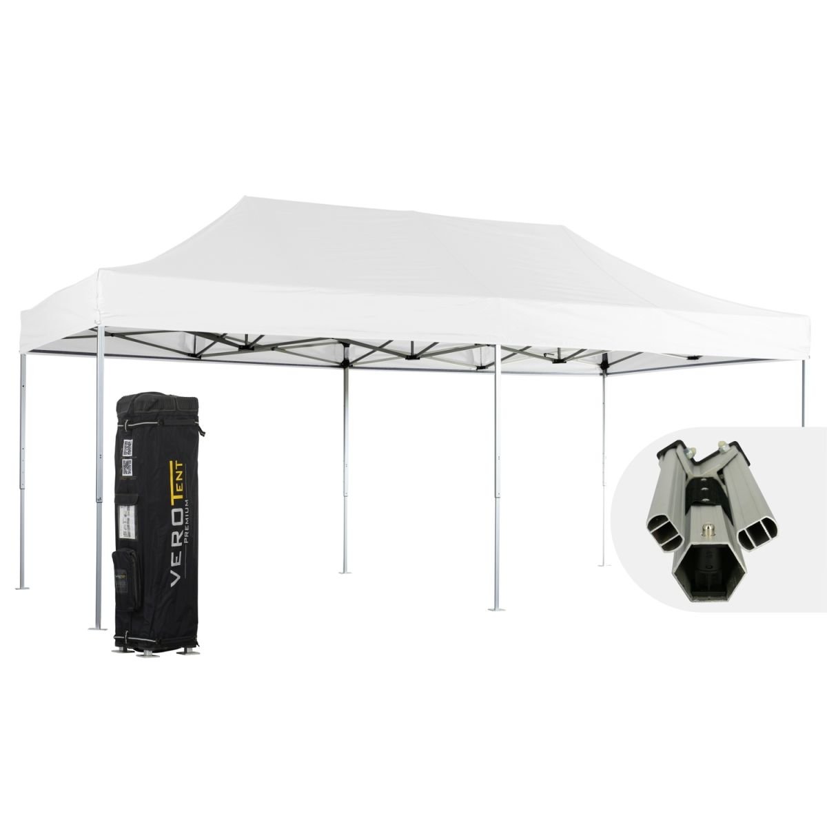 VeroTENT VeroTENT Faltpavillon 4x8m Luxea mit Dach 400x800x400 cm (LxBxH); weiß