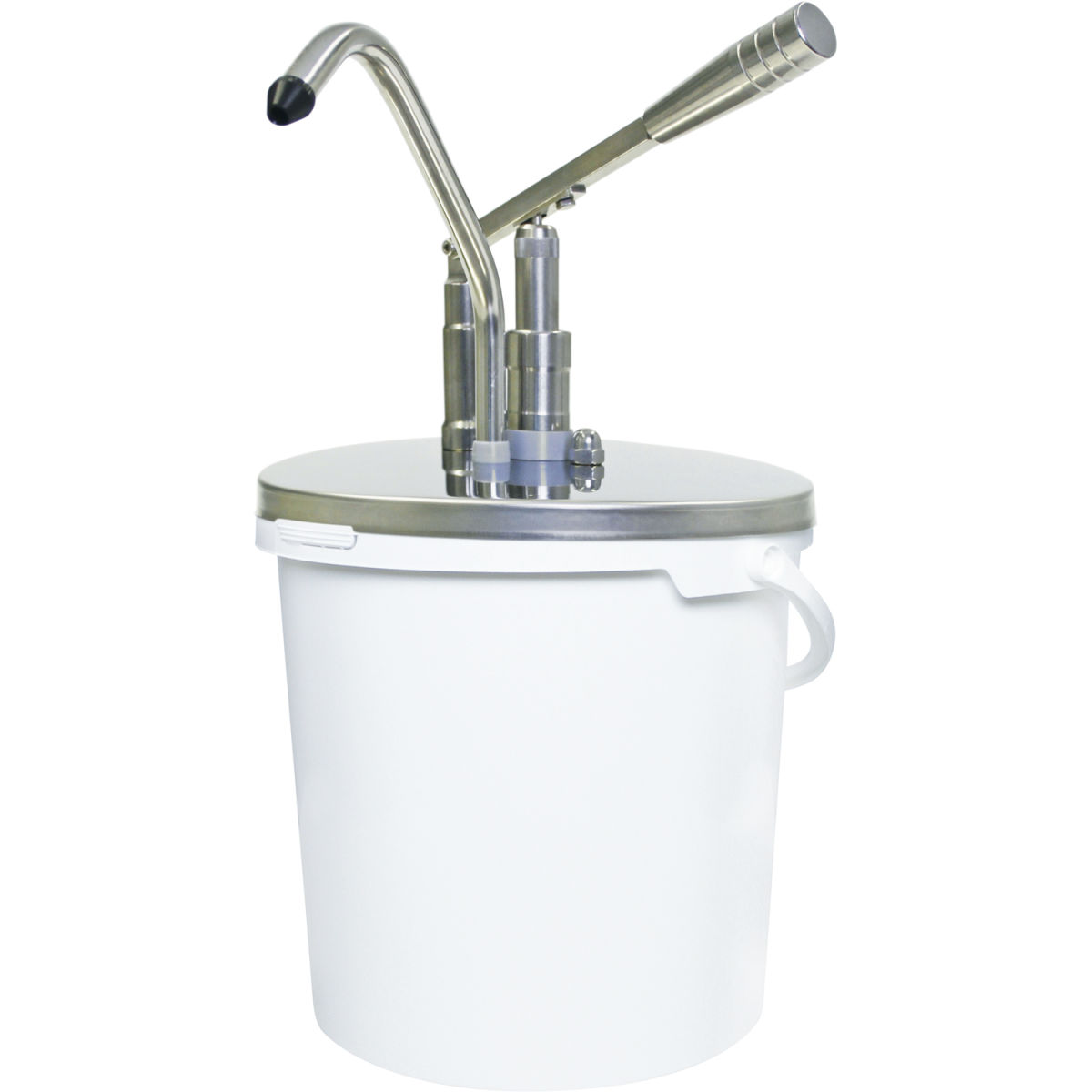 Schneider Hebeldosierspender PP 10 l, 26.5x44 cm (ØxH); weiß/edelstahl
