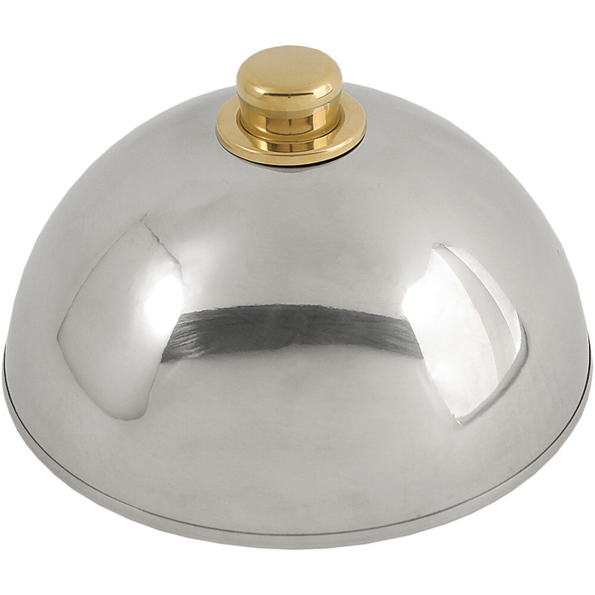 Sunnex Tellerglocke mit goldfarbenen Griffknopf, Ø 25 cm, Höhe 11 cm 25x11 cm (ØxH); silber