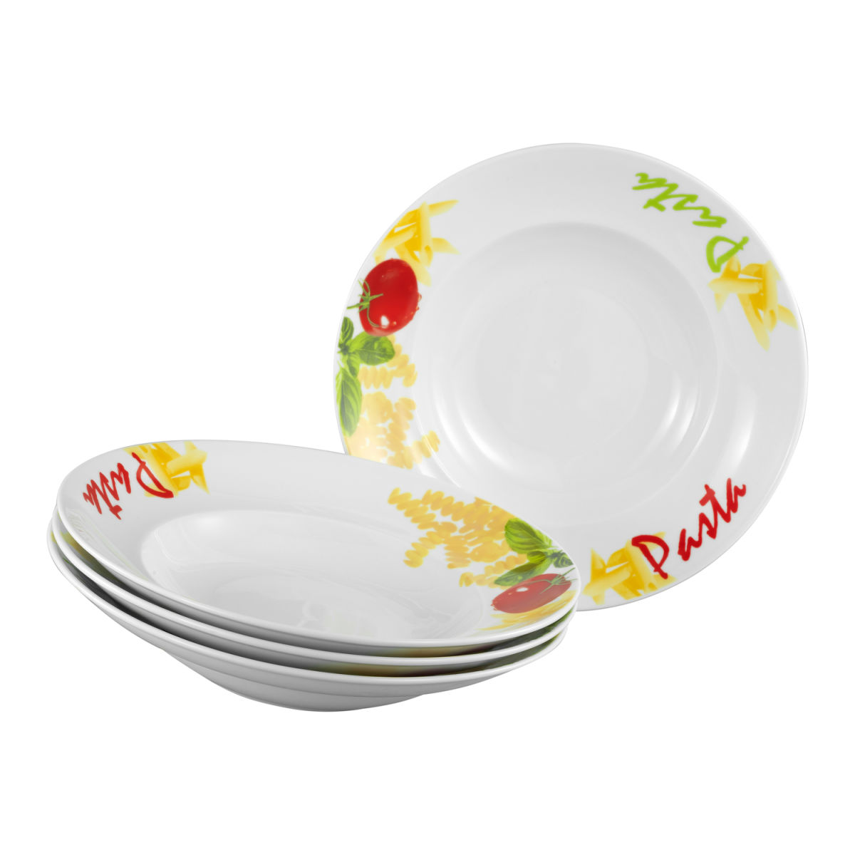 CreaTable Milano Pasta - Pastateller 4-tlg 500 ml, 27x27x27x5.8 cm (LxBxØxH); mehrfarbig; rund; 4 Stück / Pack