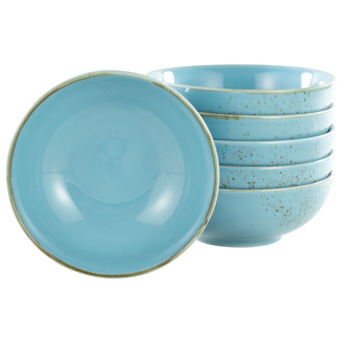 Collezione Natura - Ciotola da 6 pezzi CreaTable; 400 ml, 16.5x6 cm (ØxH); blu; rotonda; 6 pz. / Pacco