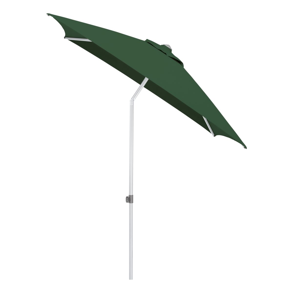 KETTLER Schirm UPF 50+ EASY PUSH, mit PU-Beschichtung 200x200x250 cm (LxBxH); grün; Gestell silber; quadratisch