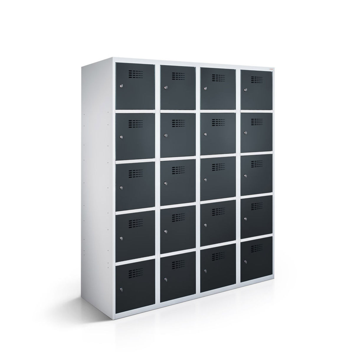 rotstahl Fächerschrank 20 Fächer mit lichtgrauem Korpus 120x50x180 cm (BxTxH); anthrazit