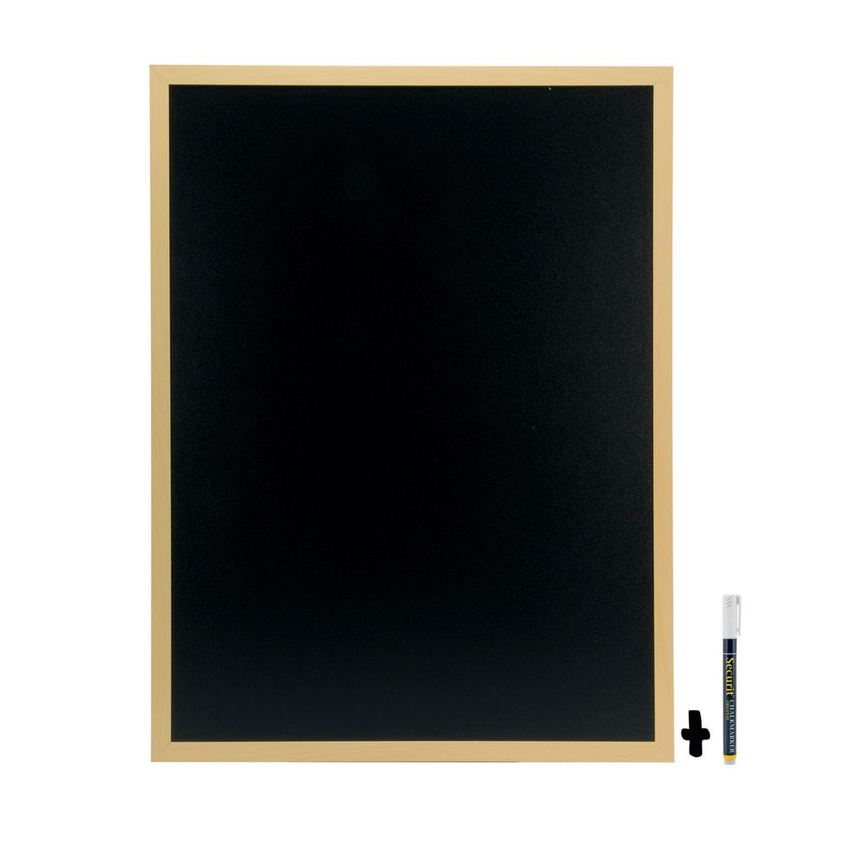 Lavagna da Parete Woody - Legno finitura teak laccata - Pennarello a gesso e kit di montaggio inclusi - 20x24cm Securit; 60x80 cm (LxH); marrone