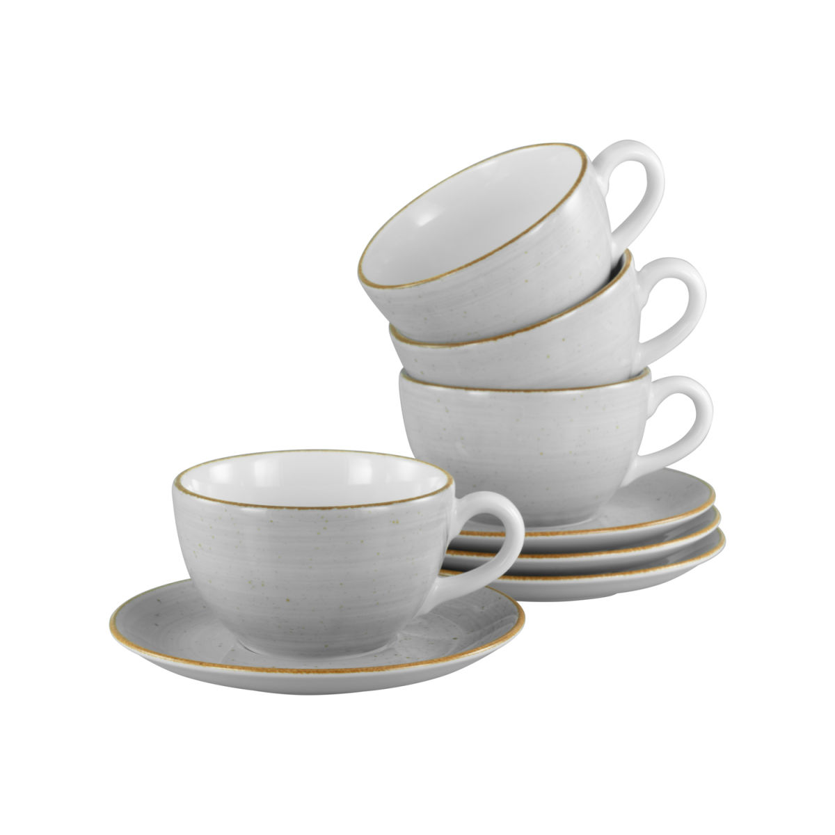 CreaTable Vintage Nature - Cappuccino-Set 8-tlg steingrau